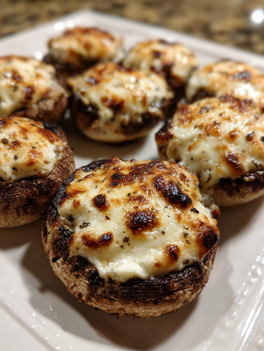 Air fryer stuffed mushrooms - detail 2