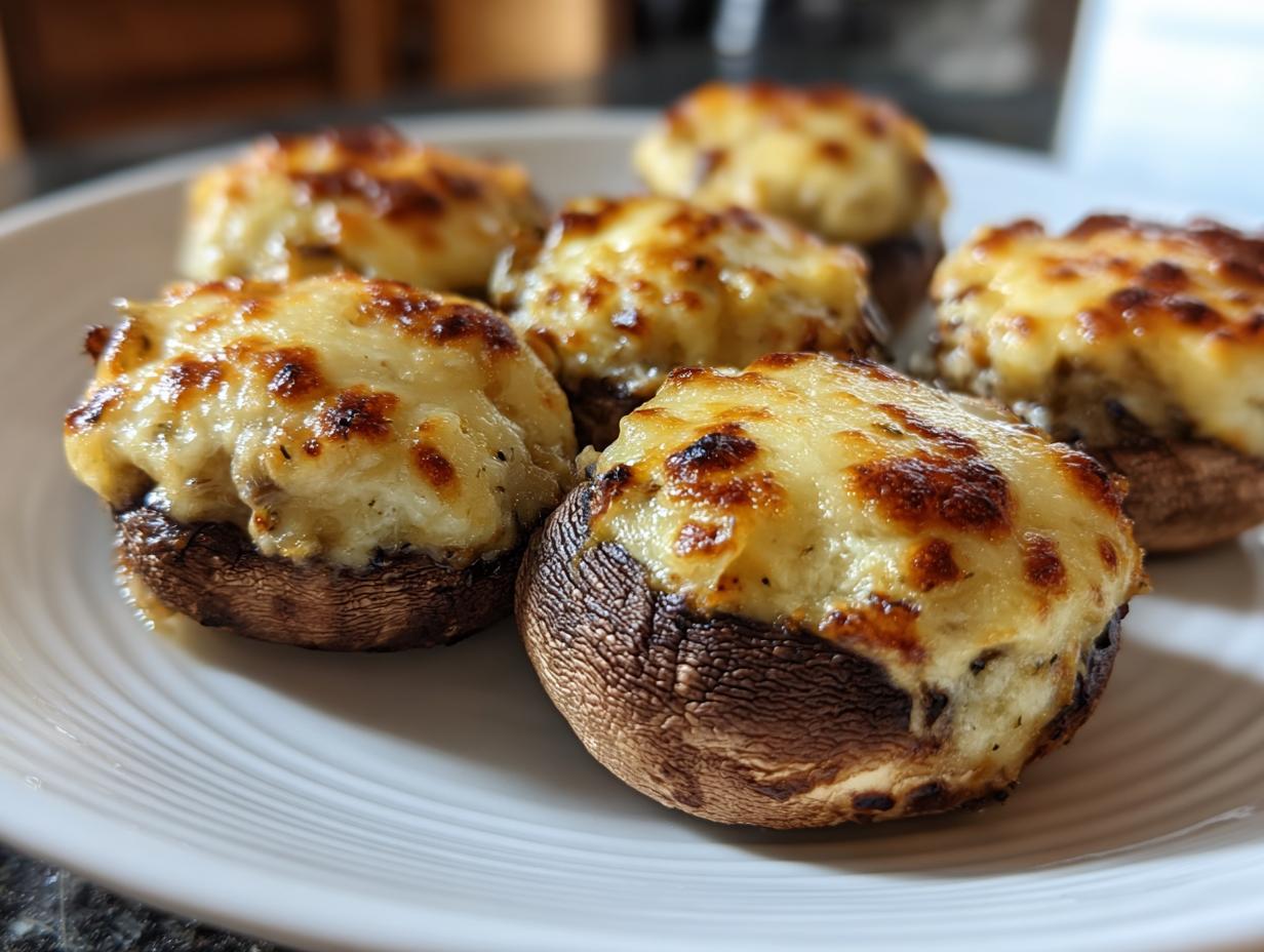 Air fryer stuffed mushrooms