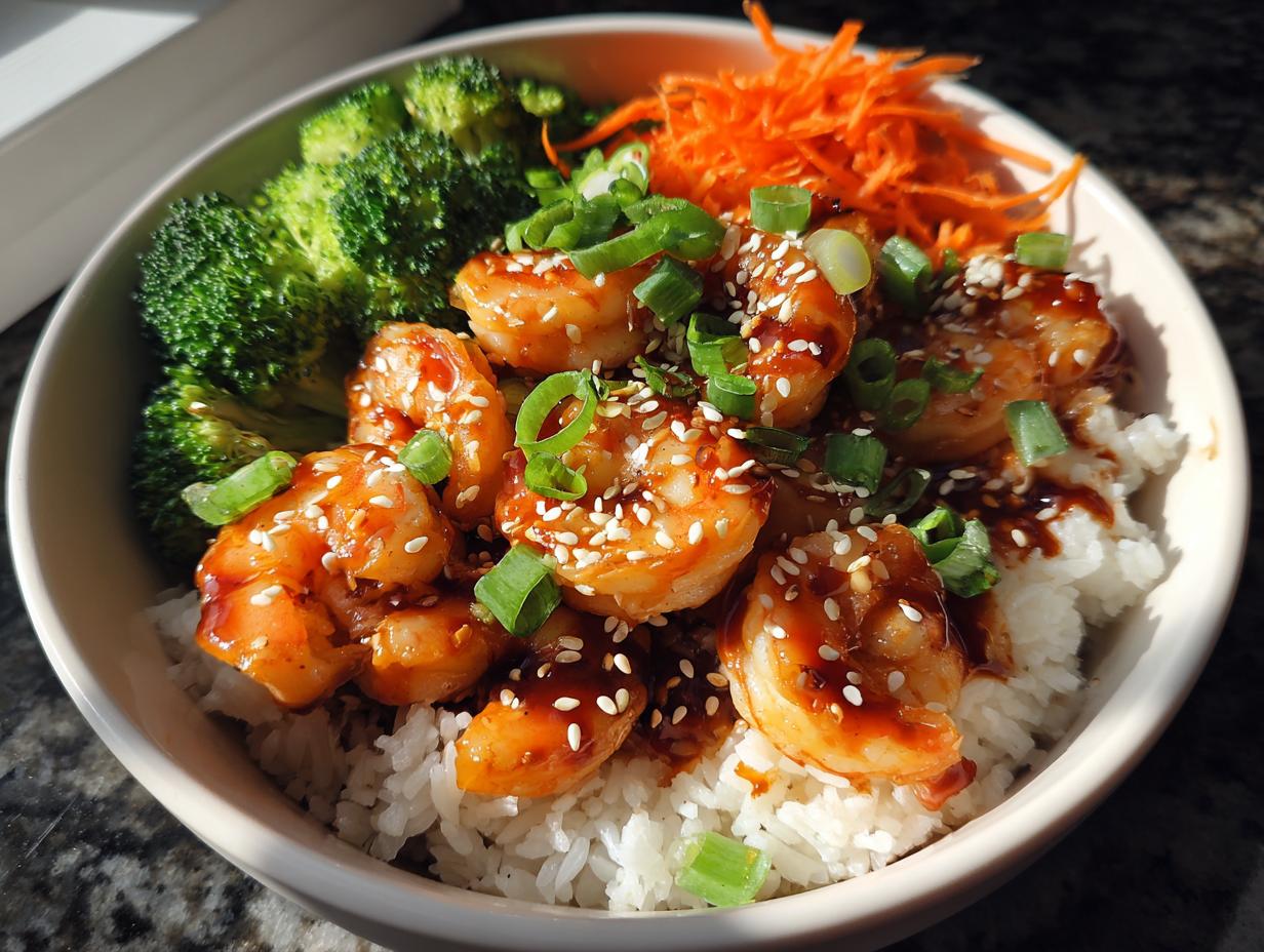 Amazing 20-Minute Air Fryer Teriyaki Shrimp Bowl