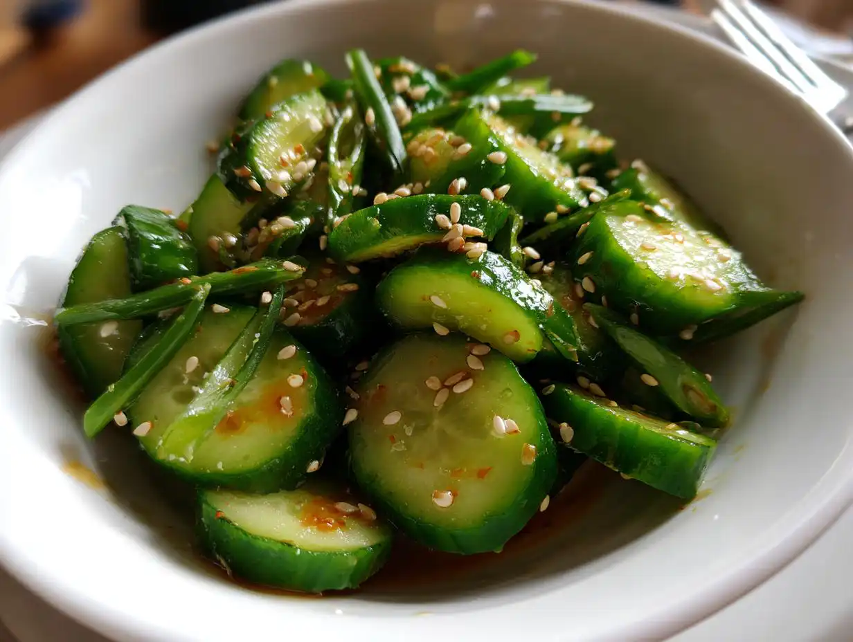 Stunning 15-Min Asian Cucumber Salad With Sesame Soy Dressing