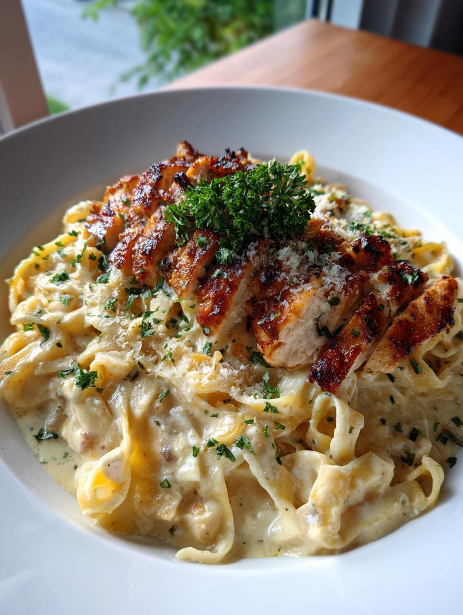 Chicken Fettuccine Alfredo with Creamy Garlic Sauce - detail 2