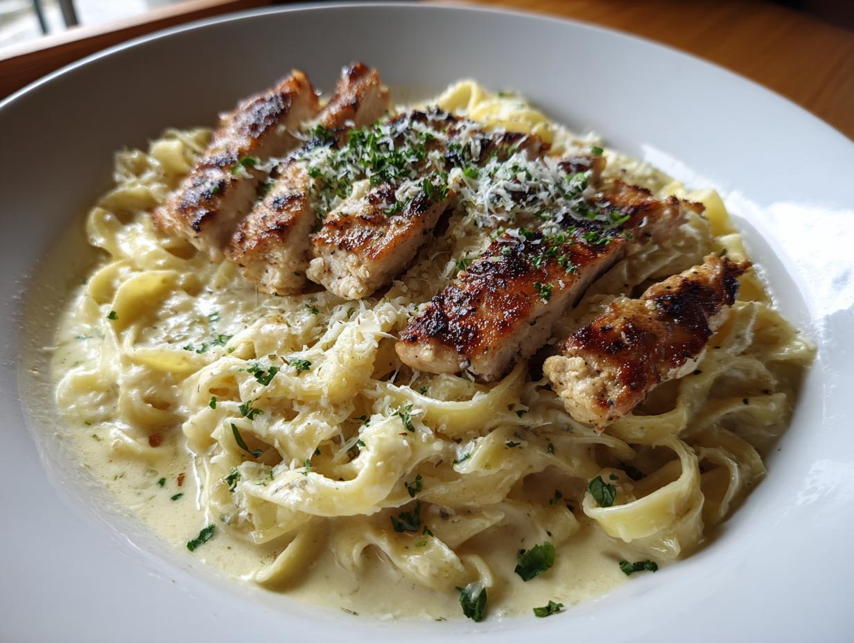 Amazing Chicken Fettuccine Alfredo with Creamy Garlic Sauce