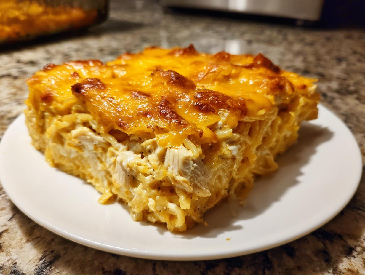 Amazing 1-hour Chicken spaghetti comfort bake