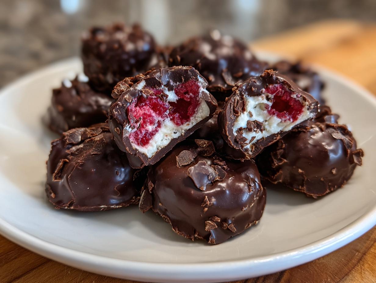 Guaranteed amazing Chocolate frozen raspberries bliss
