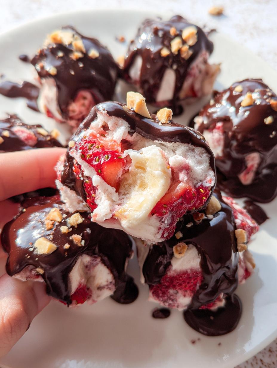 Chocolate strawberry banana yogurt clusters - detail 2