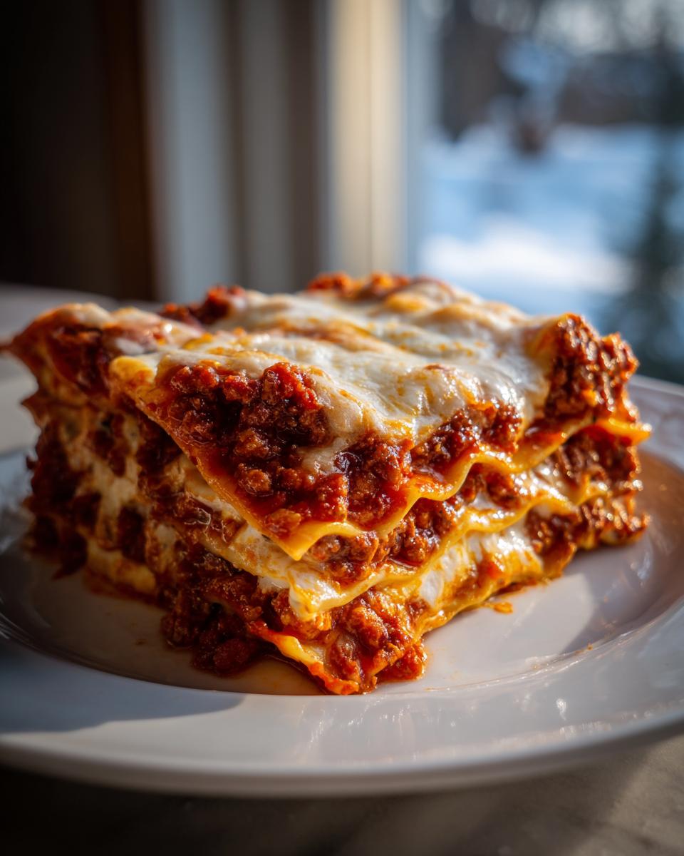 Classic Homemade Lasagna with Ricotta and Meat Sauce - detail 1