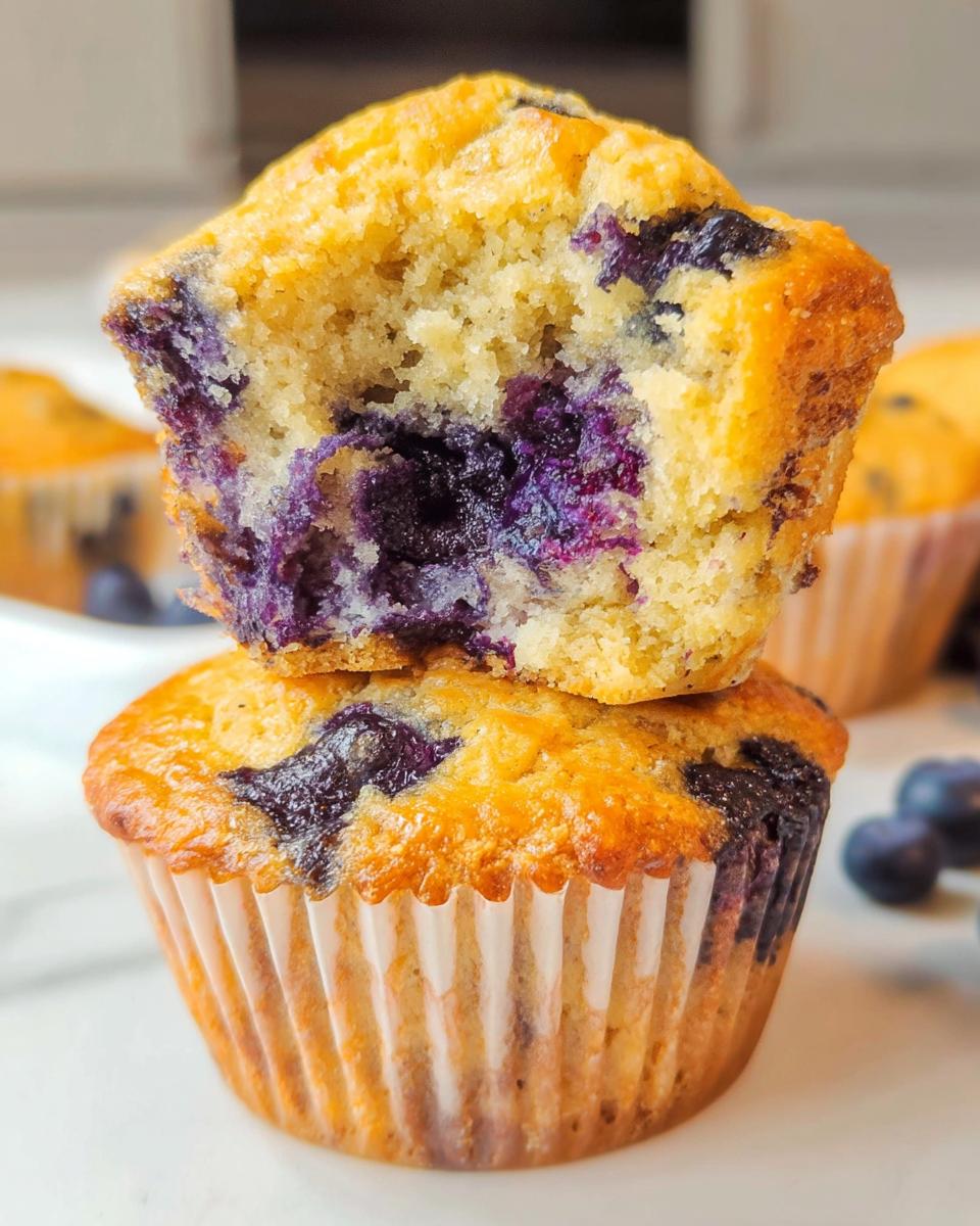 Cottage cheese blueberry muffins - detail 1