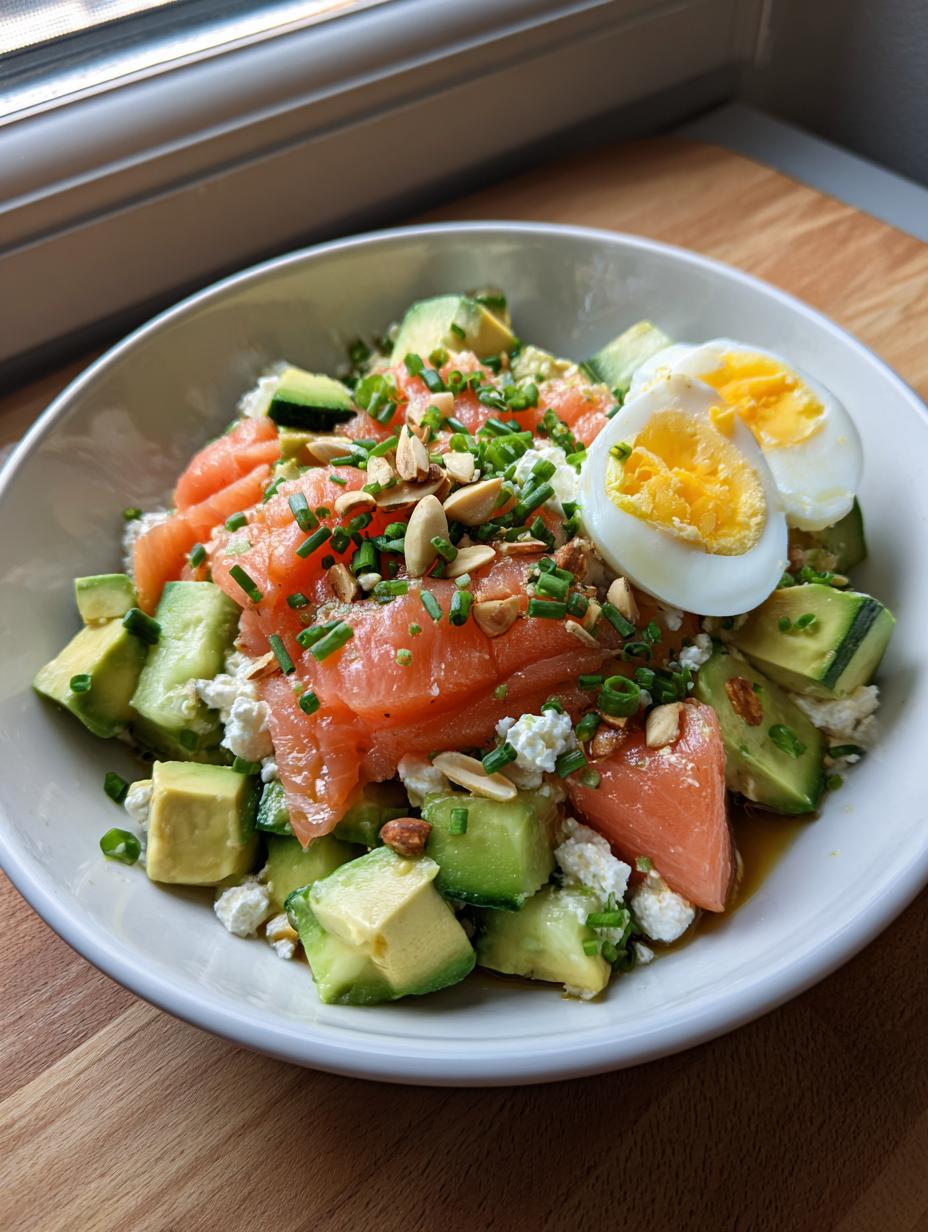 Cottage cheese salmon avocado salad - detail 2