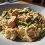 Creamy Parmesan Orzo with Chicken and Asparagus
