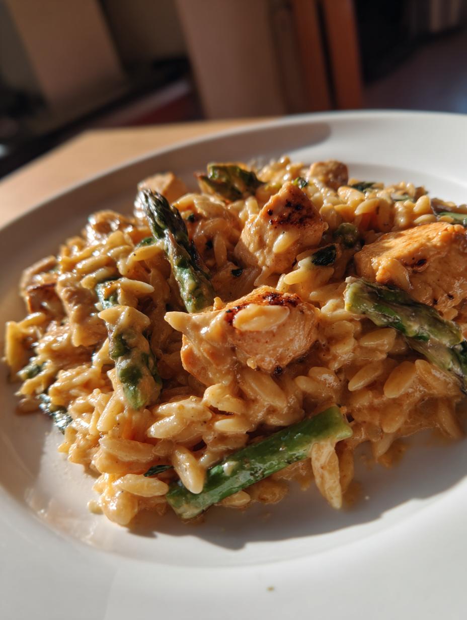 Creamy Parmesan Orzo with Chicken and Asparagus - detail 2