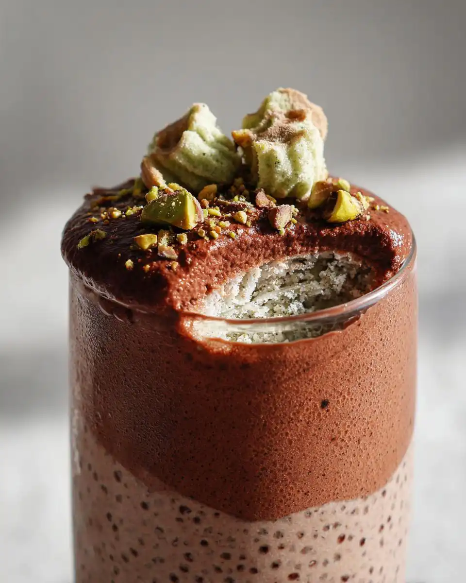 Dubai-Inspired Chocolate Chia Pudding with Pistachio - detail 1