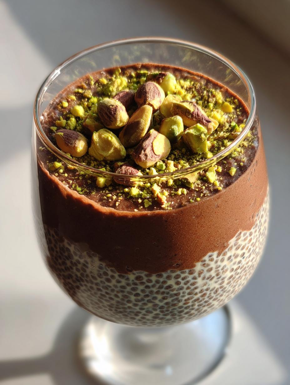 Dubai-Inspired Chocolate Chia Pudding with Pistachio - detail 2