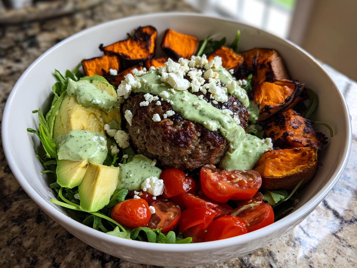 4 Easy Hamburger Bowls with Lime Sauce