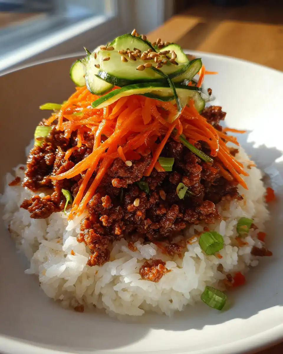 Easy Korean Ground Beef Bowl with Garlic Ginger Sauce - detail 1
