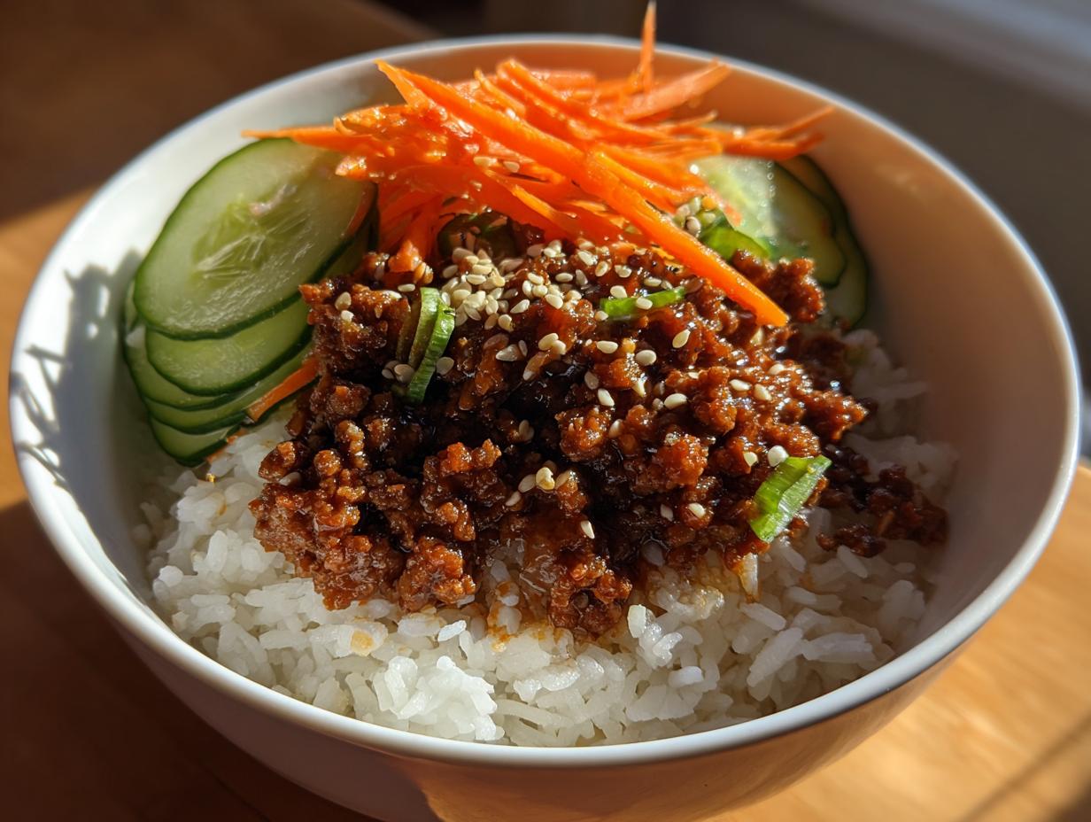 Easy Korean Ground Beef Bowl 20 min joy