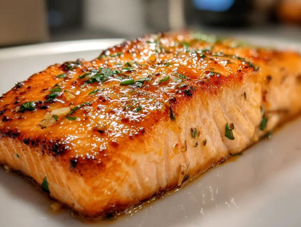 Garlic butter air fryer salmon