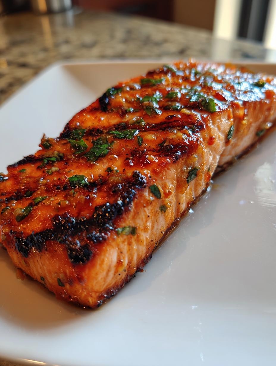 Garlic butter air fryer salmon - detail 2