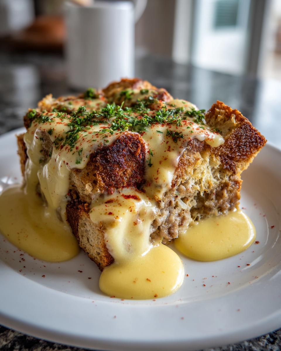 Gluten Free Eggs Benedict Casserole with Hollandaise - detail 1