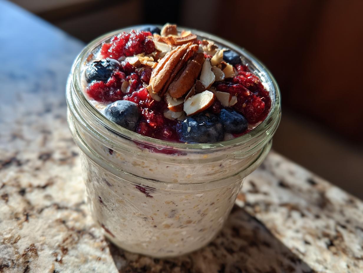 Amazing 24g Protein Greek Yogurt Overnight Oats