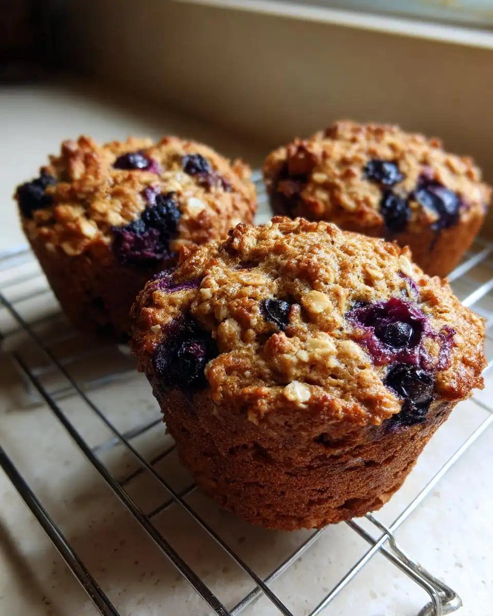 Greek yogurt oat blueberry muffins - detail 1