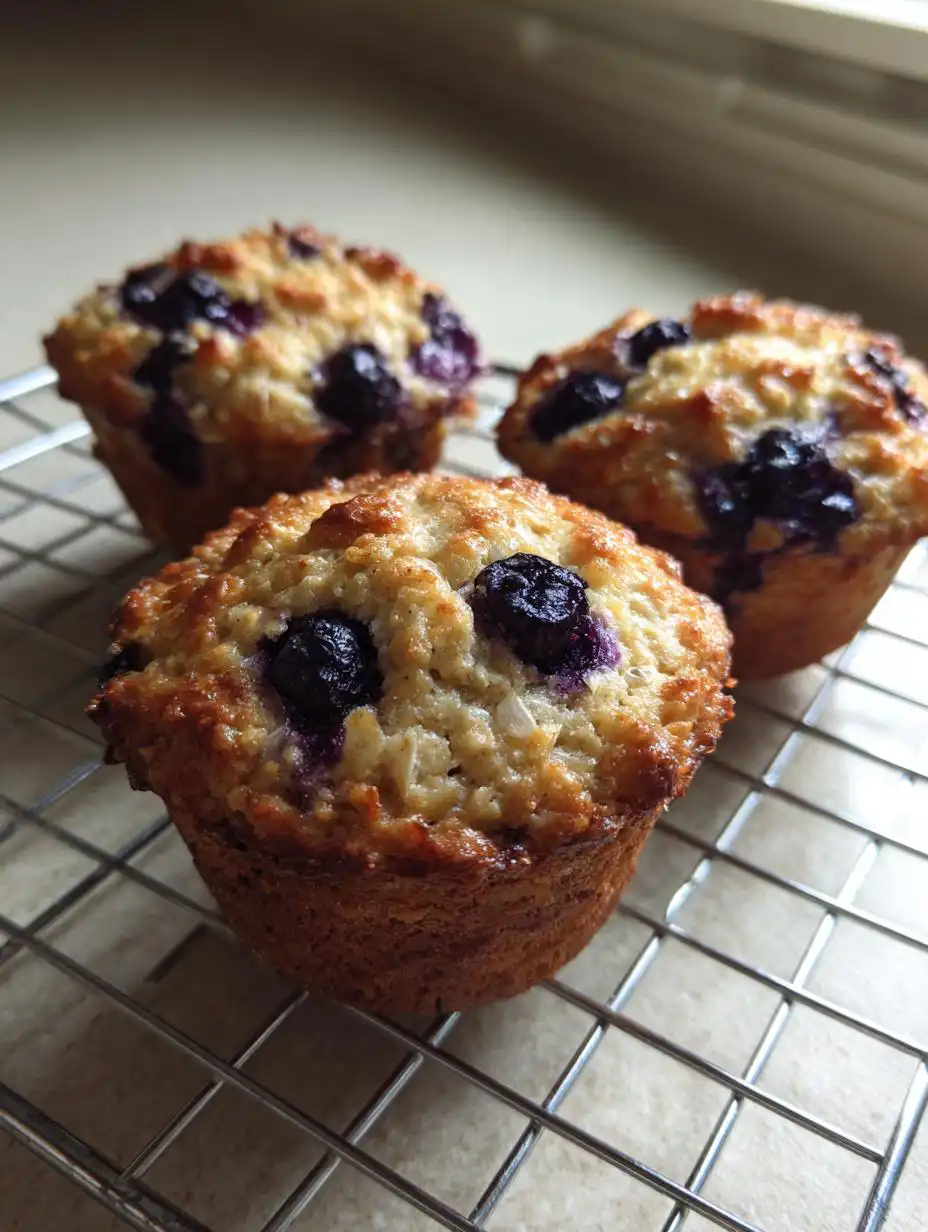 Greek yogurt oat blueberry muffins - detail 2