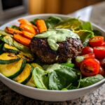 Grilled Burger Bowls with Fresh Spring Veggies