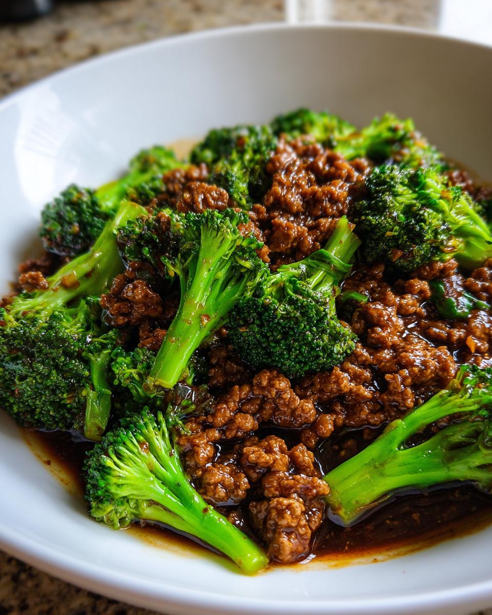 Ground beef and broccoli - detail 1