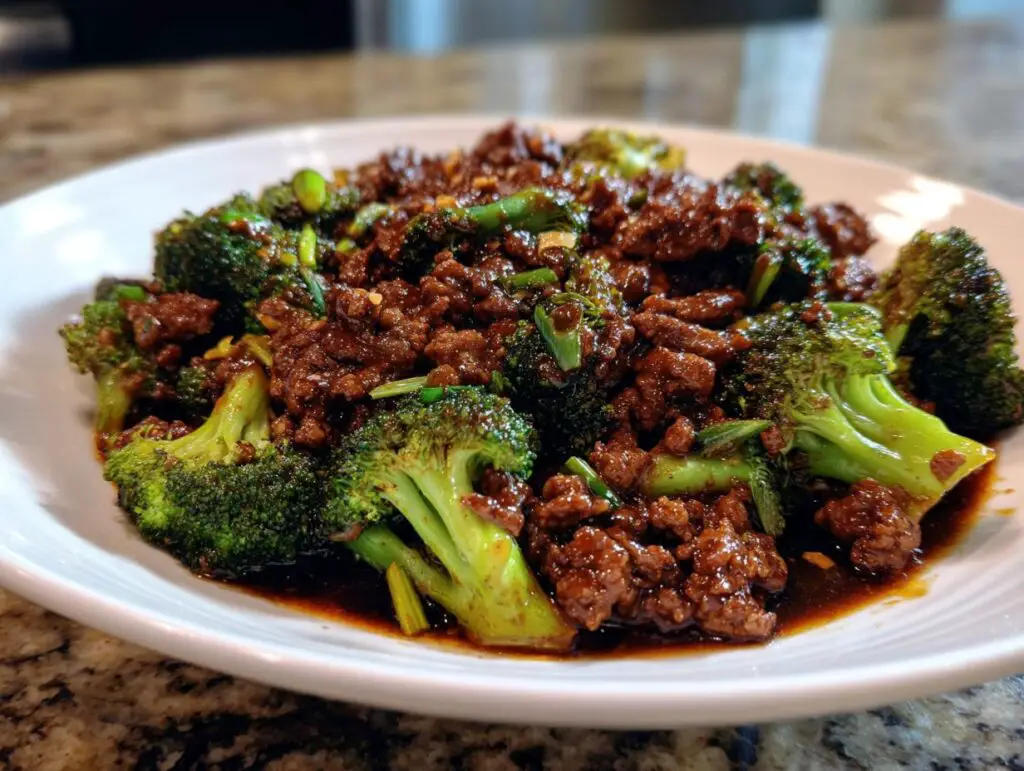 Ground beef and broccoli