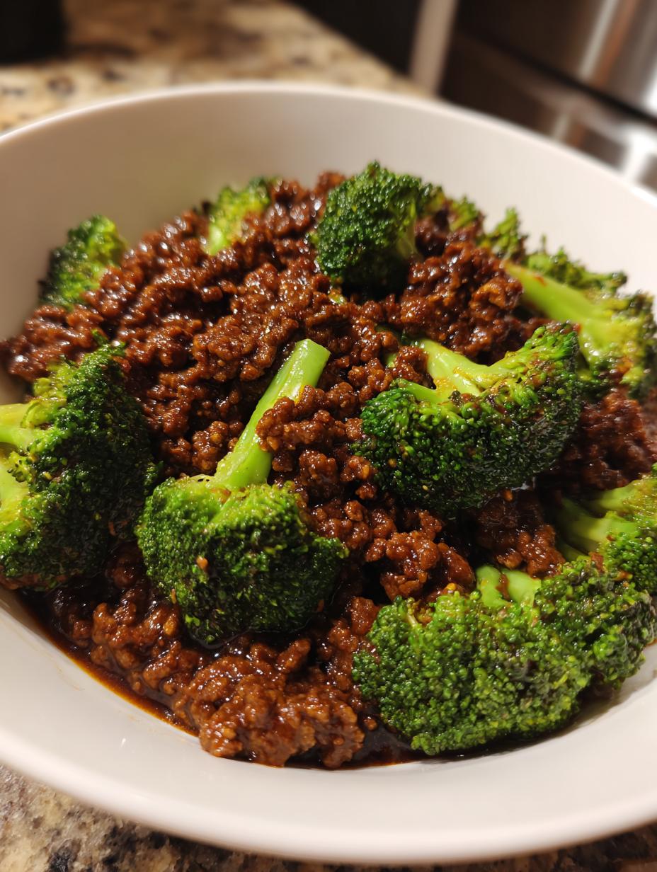 Ground beef and broccoli - detail 2