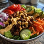 Healthy Burger Bowl with Creamy Special Sauce