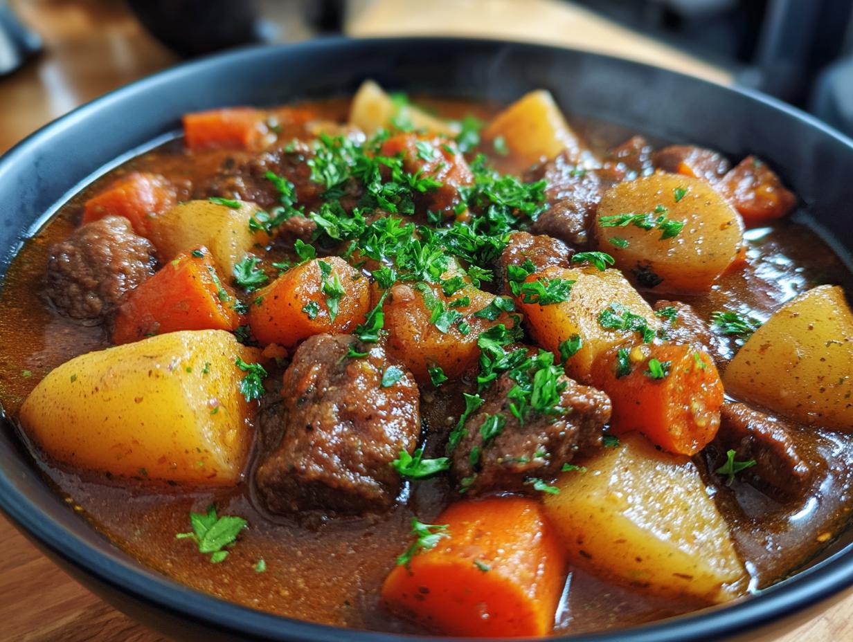 Hearty Hamburger Stew with Vegetables