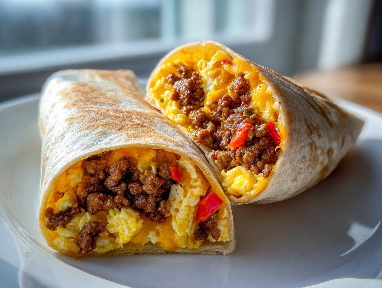 Amazing 38g High-Protein Beef Breakfast Burritos