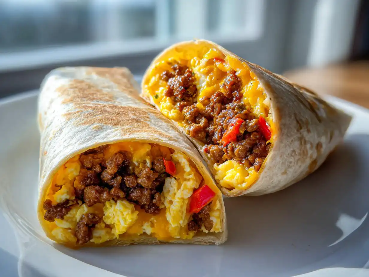 Amazing 38g High-Protein Beef Breakfast Burritos