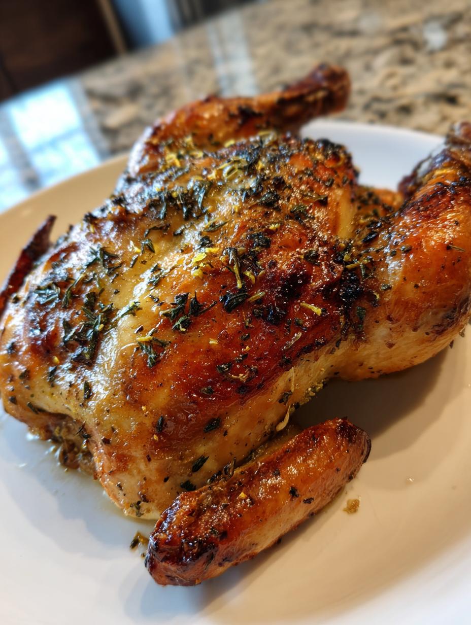 Lemon Garlic Spatchcock Chicken - detail 2