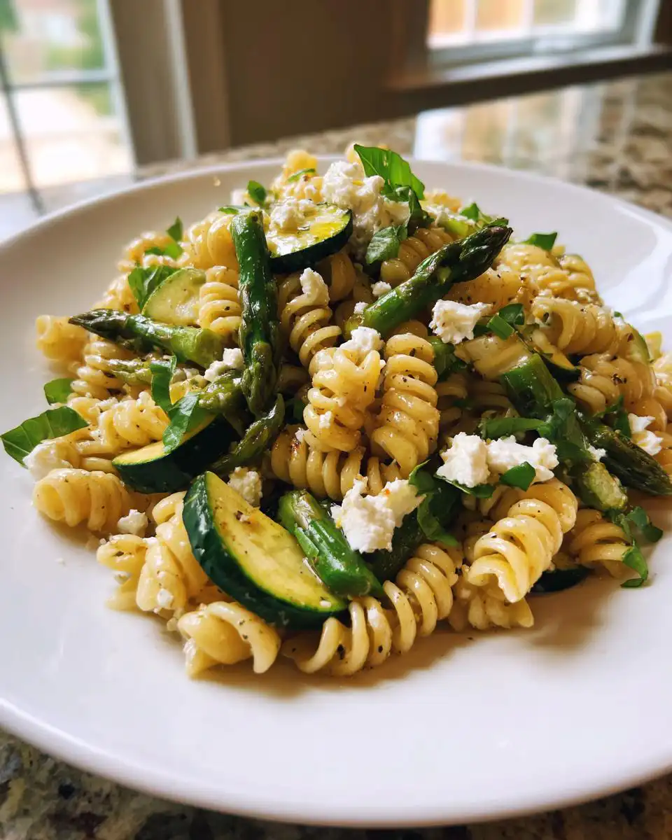 Lemony Spring Pasta Salad with Asparagus and Zucchini - detail 1