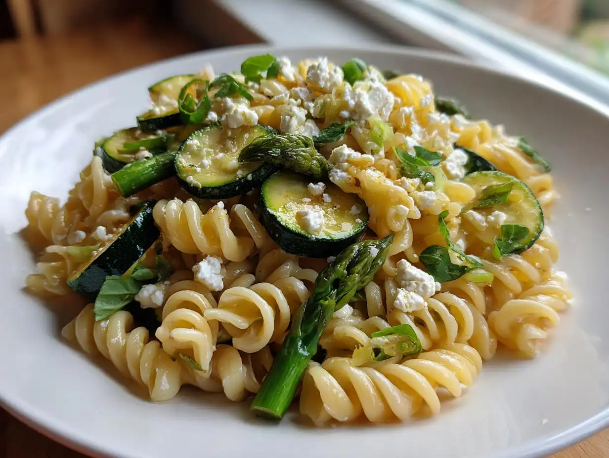 Best 1 Lemony Spring Pasta Salad with Asparagus Zucchini tip