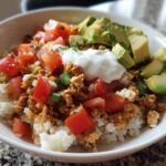 Low-Carb Chicken Burrito Bowl with Cauliflower Rice
