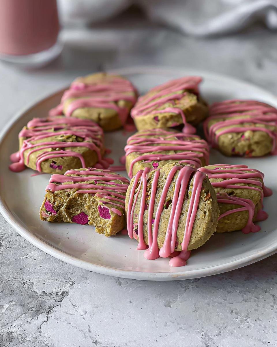 No-Bake Pistachio Ruby Chocolate Cookies - detail 1