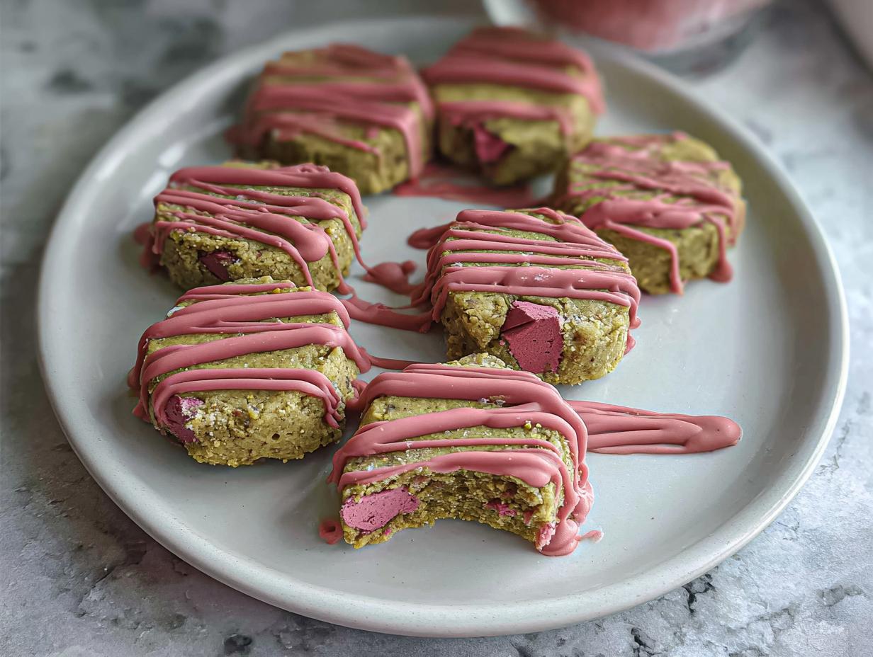Blissful No-Bake Pistachio Ruby Chocolate Cookies Now