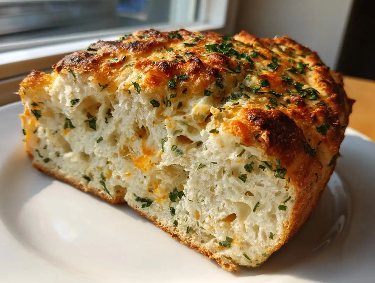 Amazing No Knead Cheese Herb Bread With Crispy Crust 1