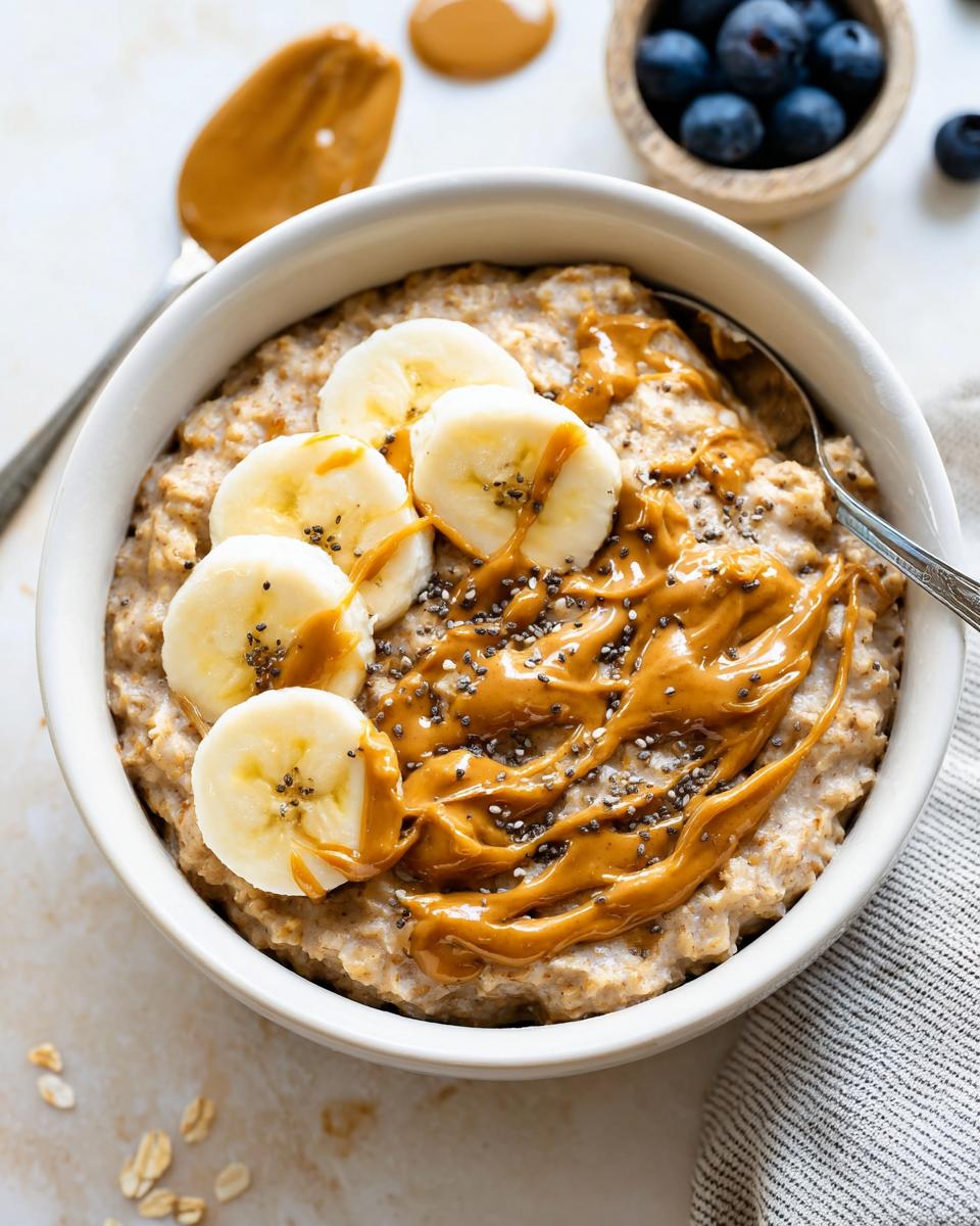 Peanut butter banana oatmeal - detail 1