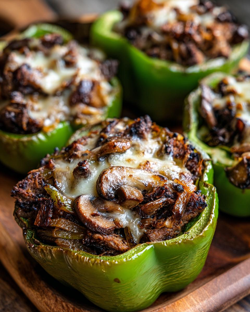 Philly cheesesteak stuffed peppers - detail 1