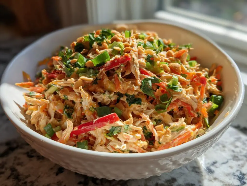 Thai Chicken Salad with Creamy Peanut Lime Dressing