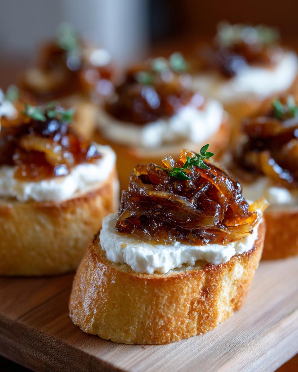 caramelized onion crostini - detail 1