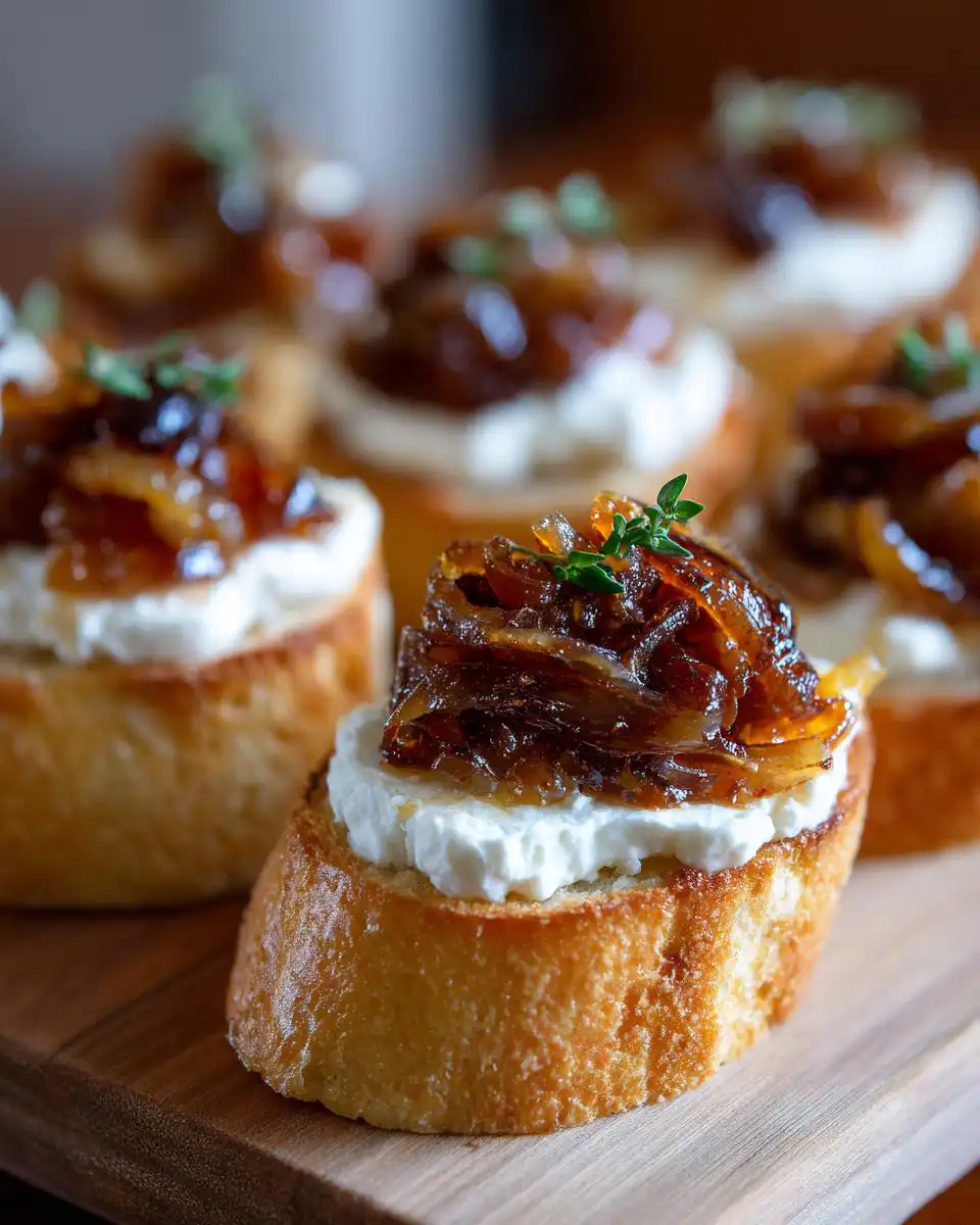 caramelized onion crostini - detail 1