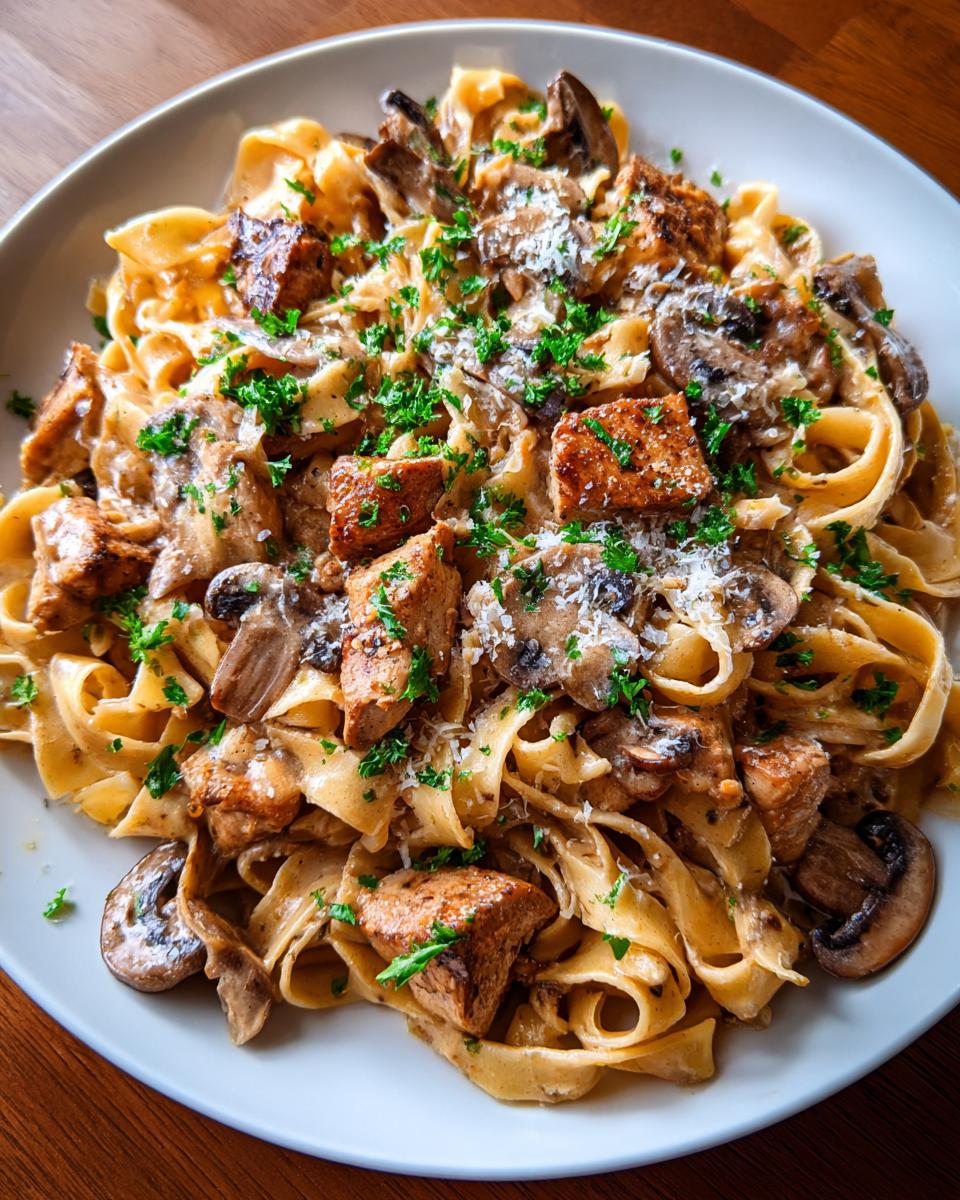 chicken marsala pasta - detail 1