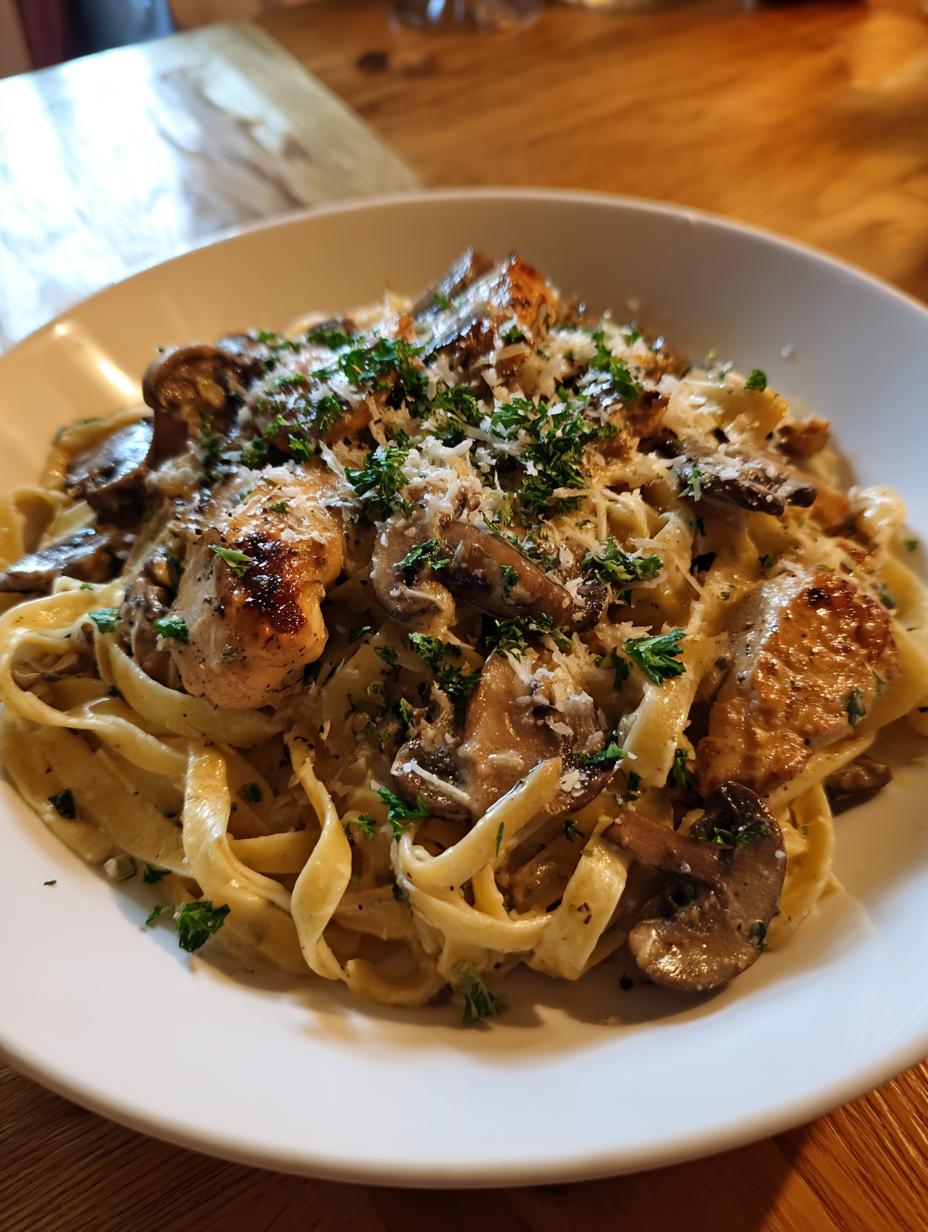 chicken marsala pasta - detail 2