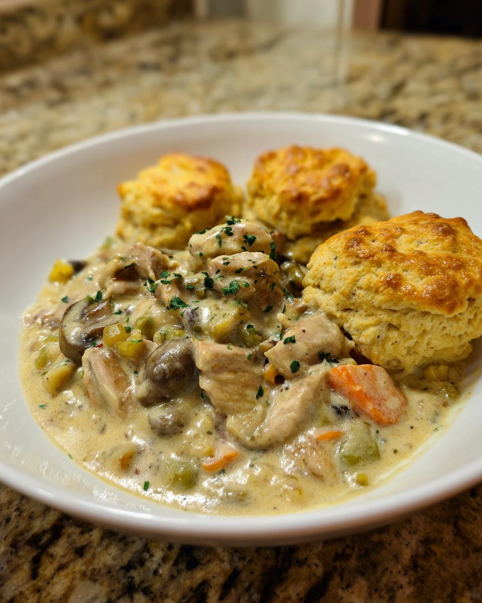 chicken stew with biscuits - detail 1