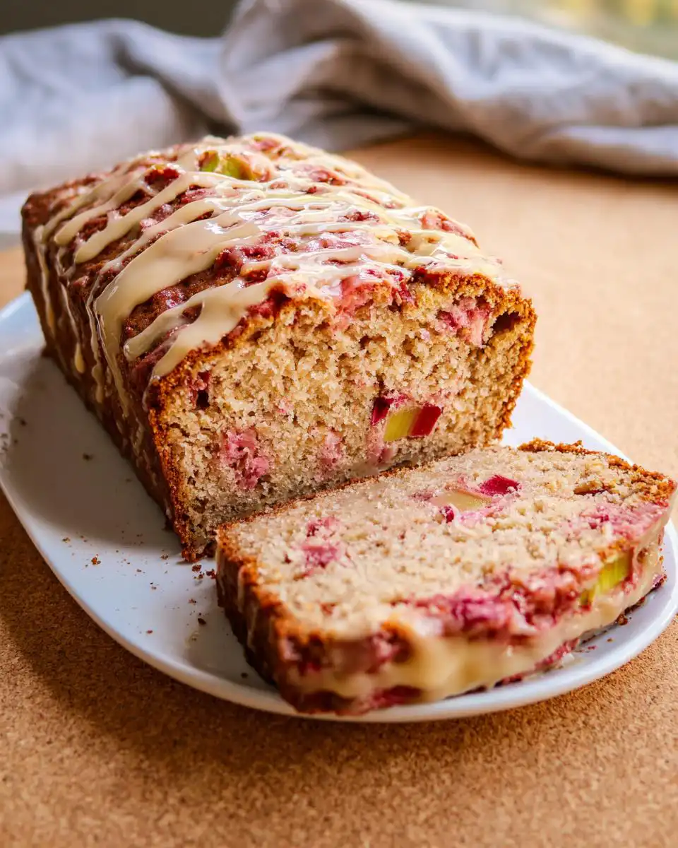 cinnamon rhubarb bread - detail 1