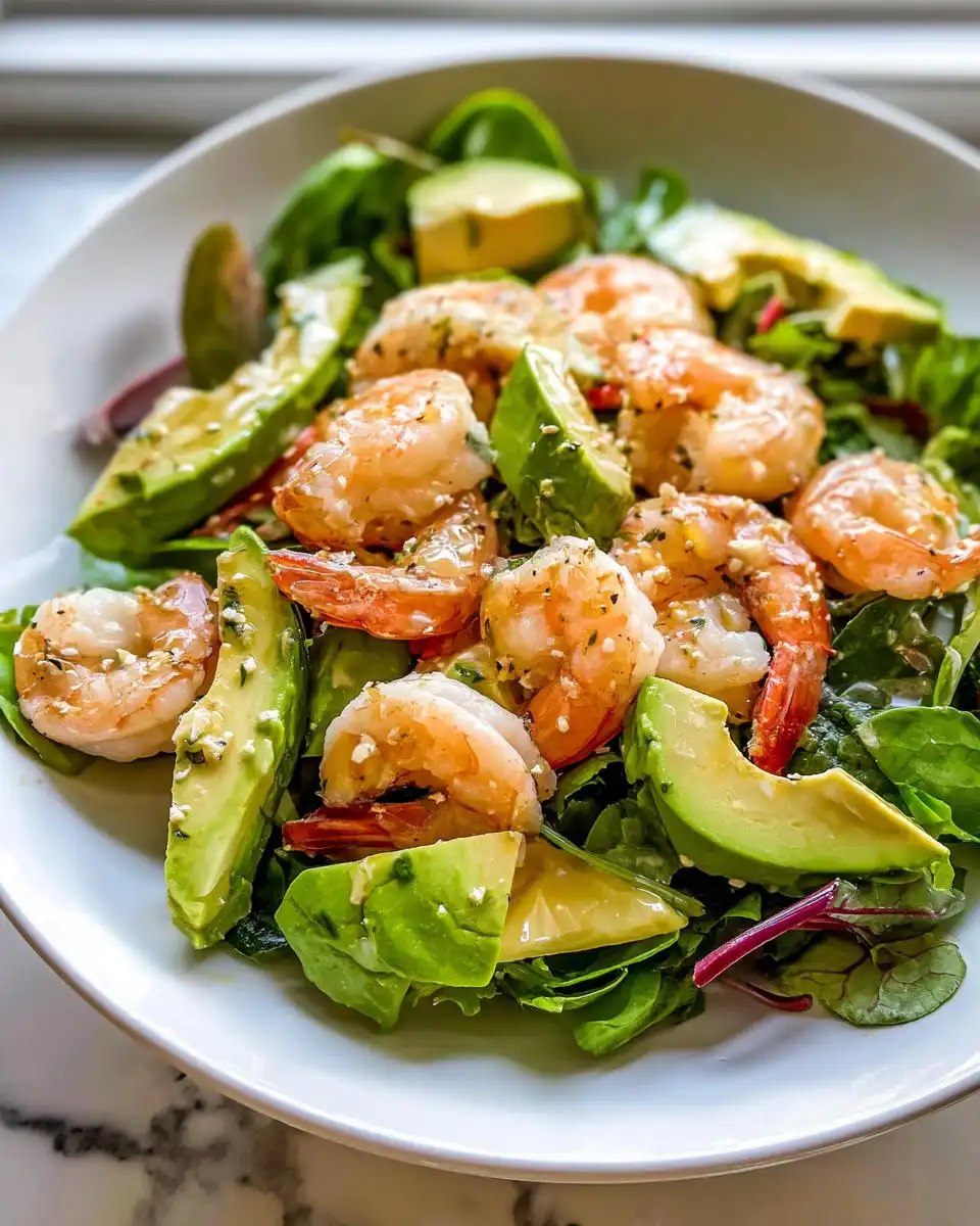 citrus shrimp avocado salad - detail 1